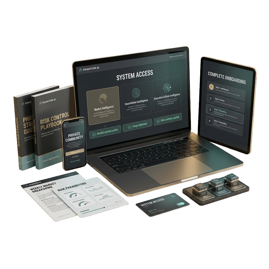 The full Phantom AI digital bundle: system access dashboard, onboarding guide, risk control playbook, and mobile access